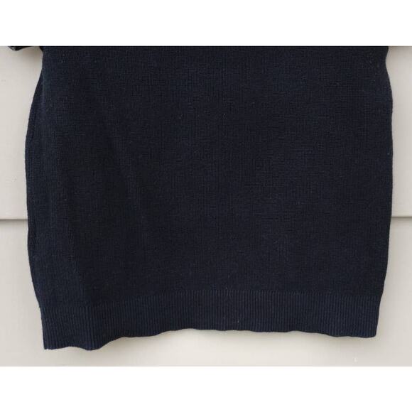 FRENCH CONNECTION London Vegan leather Knit Top Short Sleeves Sweater Black M - Picture 7 of 10